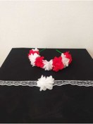 Resim RY tasarım 10 Adet Kırmızı Beyaz Nedime Tacı Ve Bilekliği 20 Parça 