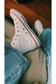 Resim LEVENT ÖZCAN Beyaz Uzun Keten Spor Ayakkabı, Bilekli Unisex Sneaker 