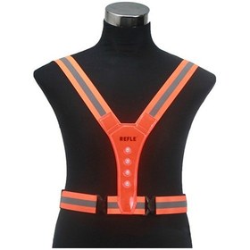 Resim Led Esnek Spor Yansıtıcı Yelek, Elastik V Şeklinde 4 Işıklı Aydınlatma - Turuncu Çok Renkli 