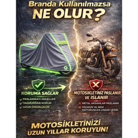 Resim WestCover Bmw S1000XR Uyumlu (Neon Fitilli-Yeşil) Su Geçirmez Motorsiklet Brandası 