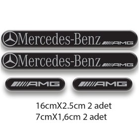 Resim Mercedes 3d Damla 4'lü Oto Sticker Set 1 