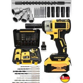 Resim Dynamic Max 128VF Akülü Somun Bijon Sökme Takma Sıkma Matkap Kömürsüz Akülü Vidalama Mandren Setli 24 Parça 