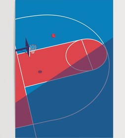 Resim Basketbol Sahası İllüstrasyonu - 21x30 cm 