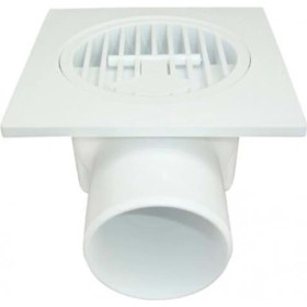 Resim Beyco Beyaz Yer Süzgeci 10 x 10 cm - Ø 50 Yandan Çıkış Yer Sifonu 