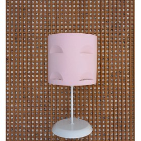 Resim Onay Pembe Motifli 2.li Set M-774 Kumaş Kaplama Yatak Odası Genç ve Çocuk Odası Avize ve Abajur Takımı 