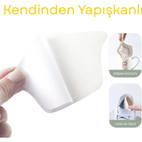 Resim Mawrond 1 Çift Siyah + 1 Çift Krem ( 2 Çift) Taç Şekilli, Yapışkanlı, Kesilebilir Ayakkabı Topuk Vurma Önleyici +Yırtık Gizleme+ Boşluk Alma Pedi 