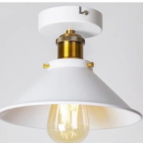 Resim Dylight Retro Metal Dekoratif Rustik Tavan Beyaz Tekli Avize Çap 30 cm 