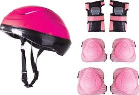 Resim Pembe Bisiklet Scooter Kask Dizlik Dirseklik Koruyucu Set Pembe 