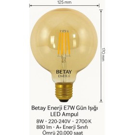Resim K2 LED Fılamentrustik Ampül 