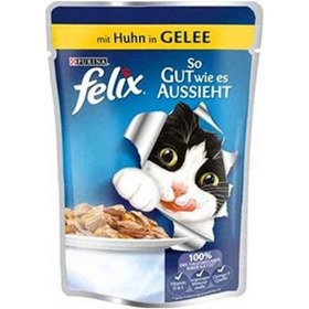 Resim Purina Felix Tavuklu Pouch Yetişkin Kedi Maması 12 x 100 G 