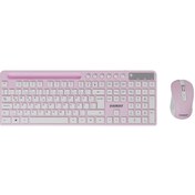 Resim Everest Km-730 Pembe/beyaz Kablosuz Multimedya Q Klavye Mouse Set 