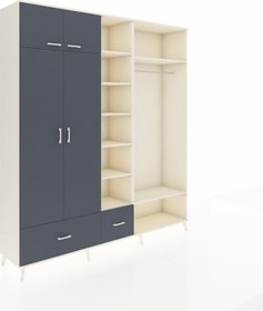 Resim Hyperion Dolap 12 Raflı 2 Çekmeceli 2 Askılı 220x44x243 Aytaşı-antrasit/antrasit Çok Renkli 