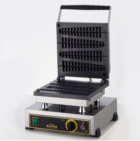 Resim Işıkgaz Tekli Çubuk Waffle Makinası Silver Profesyonel 