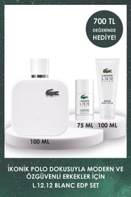 Resim Lacoste L1212 Blanc EDP 100 ml Erkek Parfümü + 75 Gr Deo-Stick + 100 ml Duş Jeli Hediyeli Set 