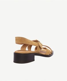 Resim Yargıcı Çapraz Bantlı Kısa Topuklu Süet Sandalet 26ykay4014x 008 Camel 