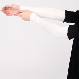 Resim manolyaşal islamic hijab Likralı Kaymayan Kurtarıcı 1 Çift Tesettür Kolluk Ekru 