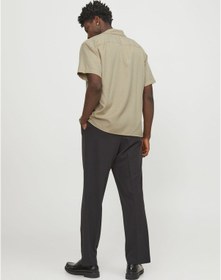 Resim Jack & Jones Erkek Rahat Kesim Kısa Kollu Gömlek - Caaron 12251027 Fields Of Rye Kahverengi 
