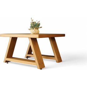 Resim Neiwel Neoz Doğal Ahşap Ofis Sehpa-60-60 Açık Ceviz 