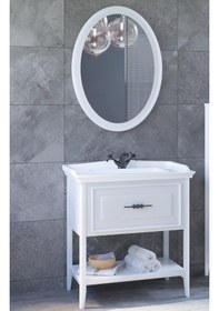 Resim Denko Öykü 80 Cm Beyaz Banyo Dolabı Takımı Beyaz 