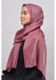 Resim Altobeh Kadın Düz Renk Pırıltı Simli Tesettür Shawl Parlak Abiye Şal - Koyu Maron 