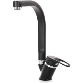 Resim Kustar Mix Tyal Balık Sırtı Boru Mutfak Eviye Bataryası Siyah 