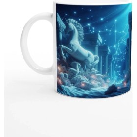 Resim Yay Burcu Baskılı Kahve Kupası - Astral Denizaltı Dünyası Vs4 