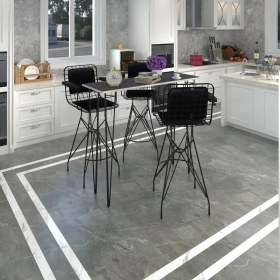 Resim Kenz Life Knsz Masa Sandalye Takımı HEM105ZENGIN Grisyh 120*040 3 Sandalye Syhsyh Kolçaklı Sırt Minderli 