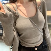 Resim Kadınların Şık Siyah Uzun Kollu Crop Top ile Strapless Tasarım - Rahat, Kolsuz, Polyester Karışımı, Bahar ve Sonbahar için Mükemmel, Rahat Kıyafet|Kolsuz Üst|Polyester Karışımı 