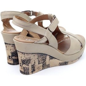 Resim Seç 3017 Dolgu Topuk Kadin Sandalet Topuk Boyu 8.5 Cm-platform 2 Cm Kum - 40 Kum 