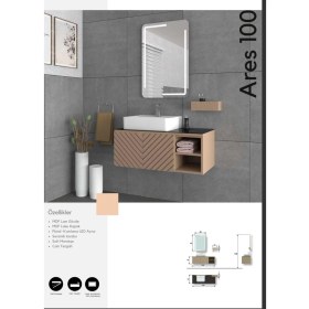 Resim Evros Ares 100 cm Banyo Dolabı 