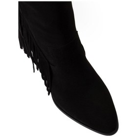 Resim Deery Hakiki Süet Siyah Western Püsküllü Kadın Bot Siyah 