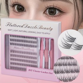 Resim 120 Adet Yumuşak Hafif Takma Kirpik Seti, D-Kıvrım 13mm Balık Kuyruğu Stili, Kirpik Cımbızı ve Yapıştırıcı Dahil, Günlük Kullanım & Parti-Düğün Görünümleri İçin Başlangıç Dostu 