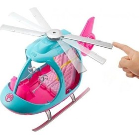 Resim Barbie Lisanslı Helikopter Oyuncak Gemi 0-3 Yaş İçin Pembe Mavi Renkli İki Koltuklu 