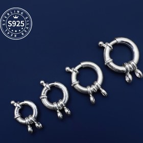 Resim 1 adet S925 saf gümüş renkli direksiyon tokası yay tokası, 14mm/16mm, açık halka yay tokası, kolye bilezik bağlayıcı tokası, DIY takı yapımı aksesuarları, 1 adet açık depolama kutusu gönderin, 1.8g/2.5g, elektroplanyon olmadan normal oksidasyon nedeniyle düz gümüş yüzey 