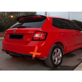 Resim Skoda Fabia Difüzör Difizör Plastik Parlak Siyah 2015 Ve Üzeri Arka-bodykit-ek-karlık 