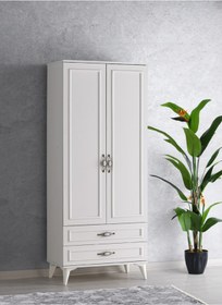 Resim MOBİLYA SARAYI Modern 2 Kapaklı 2 Çekmeceli Dolap 