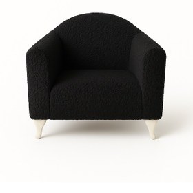 Resim Bouclé Teddy Çocuk Koltuğu Siyah Dokulu Premium Kumaş Siyah 