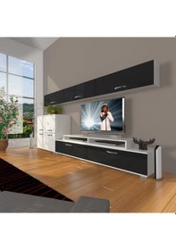 Resim Decoraktiv Ekoflex 8 Slm Tv Ünitesi Tv Sehpası Beyaz - Siyah 