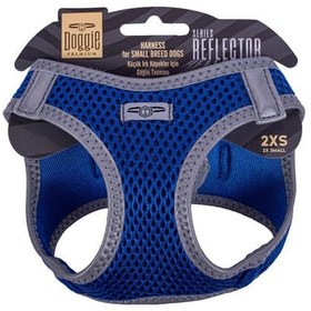 Resim Doggie Havalı Dokuma Reflektör Küçük Irk Köpek Göğüs Tasması Xxsmall Mavi 26-30 Cm 