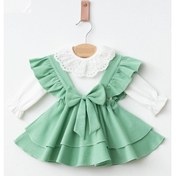 Resim Kız Bebek Luana Waffle Jile Elbise Yeşil 