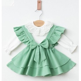 Resim Kız Bebek Luana Waffle Jile Elbise Yeşil 
