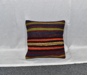 Resim Zehra Abla Halı Yeni El Dokuma Dekoratif Kilim Kırlent Yastık Kılıfı 6500 Çok Renkli 