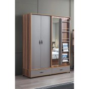 Resim Erezoğulları Mobilya Defne Sürgülü Gardırop Aynalı Çekmeceli 150X60X200 