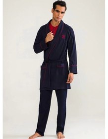 Resim D's Damat 03000 5'li Robdöşambr Erkek Pijama Seti Lacivert 