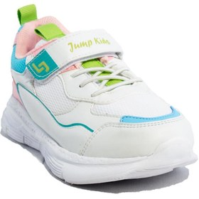 Resim Jump 28122 Cırtlı Beyaz - Pembe Kız Çocuk Sneaker Günlük Rahat Spor Ayakkabı 