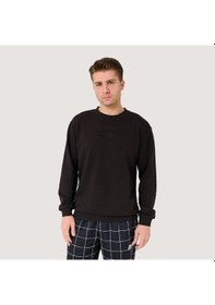 Resim Siyah Fila Erkek Bisiklet Yaka Sweatshirt Deva Fam0570 Siyah 