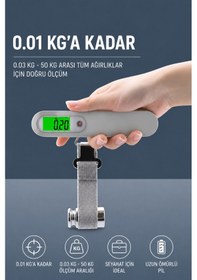 Resim Dijital Bavul Tartısı Lcd Ekranlı Taşınabilir Kompakt Hassas El Tartısı 50 Kg Kapasiteli 