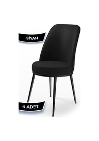 Resim Canisa Concept Dexa Serisi Siyah Renk 4 Adet Sandalye, Renk Siyah, Ayaklar Siyah Siyah 