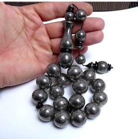 Resim Tesbih Ruyasi Özel Tasarım 20 MM Premium Nokta İşçilikli Erzurum Oltu Taşı Tesbih 