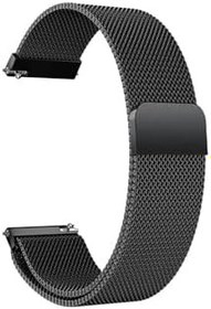 Resim Huawei Watch GT 5 Pro 46mm ile Uyumlu Kordon 22 mm Metal Hasır Kordon Siyah 